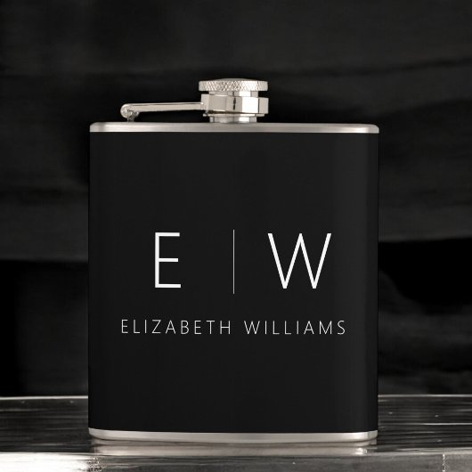 Klassieke Elegante Moderne Minimalistische Monogra Heupfles