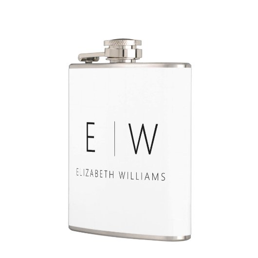 Klassieke Elegante Moderne Minimalistische Monogra Heupfles (Links)