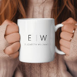 Klassieke Elegante Moderne Minimalistische Monogra Koffiemok<br><div class="desc">Verhoog je ochtendroutine met onze Black and White Modern Minimalist Monogram Name Coffee Mok. Deze strakke en stijlvolle mok brengt een vleugje eigentijdse elegantie in uw dagelijkse koffieritueel. Het is gemaakt met kwaliteit in het achterhoofd en heeft een minimalistisch design in klassiek zwart-wit, waardoor het een veelzijdige aanvulling is op...</div>