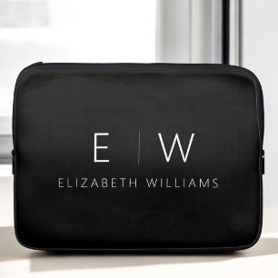 Klassieke Elegante Moderne Minimalistische Monogra Laptop Sleeve