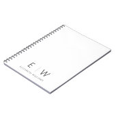 Klassieke Elegante Moderne Minimalistische Monogra Notitieboek (Linkerzijde)