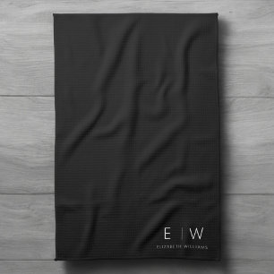 Klassieke Elegante Moderne Minimalistische Monogra Theedoek