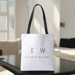 Klassieke Elegante Moderne Minimalistische Monogra Tote Bag