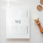 Klassieke Elegante Moderne Monogram Huwelijk Uitnodigingen Wikkel