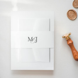 Klassieke Elegante Moderne Monogram Huwelijk Uitnodigingen Wikkel