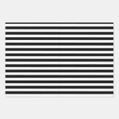 Klassieke Elegante Moderne Zwart-Wit Gestreept Inpakpapier Vel (Voorkant 3)