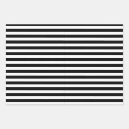 Klassieke Elegante Moderne Zwart-Wit Gestreept Inpakpapier Vel