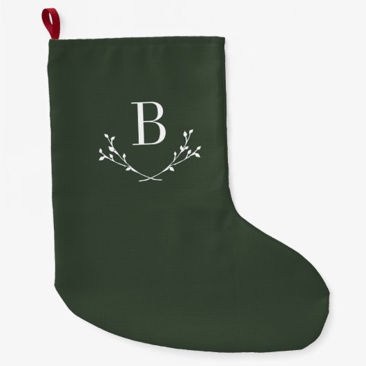 Klassieke elegante monogram grote kerststop grote kerstsok (Voorkant)