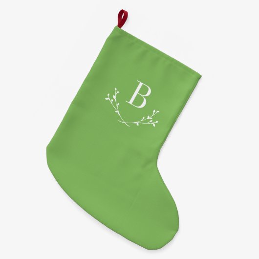 Klassieke elegante monogram grote kerststop grote kerstsok (Voorkant (Hangend))