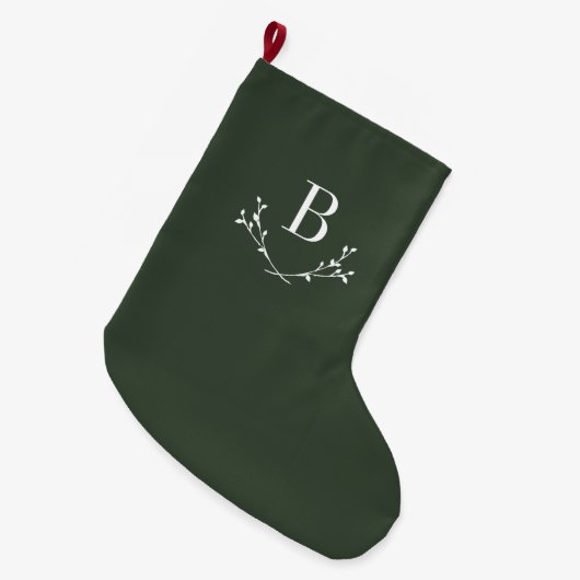 Klassieke elegante monogram grote kerststop kerstsok (Voorkant (Hangend))