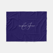 Klassieke elegante naam Aangepast blauw en wit Fleece Deken (Voorkant (Horizontaal))