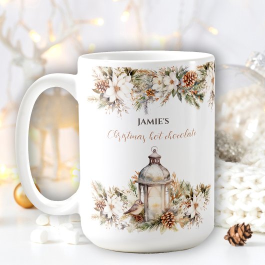 Klassieke Elegante Naam Kerstmis Hot Chocolate Lar Koffiemok