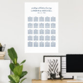Klassieke Elegante Navy Blauwe Trouwstoel Poster (Thuiskantoor)