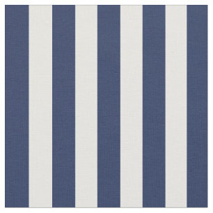 Klassieke Elegante Navy Blue Cream Witte Strepen Stof