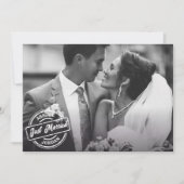 Klassieke elegante net getrouwd foto  aankondiging (Voorkant)