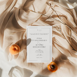 Klassieke Elegante Neutrale Ampersand Monogram Huw Kaart