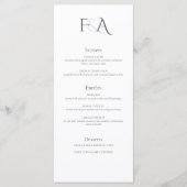 Klassieke Elegante Neutrale Ampersand Monogram Huw Menu (Voorkant)