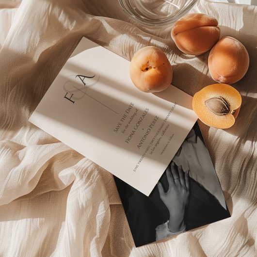 Klassieke Elegante Neutrale Ampersand Monogram Huw Save The Date