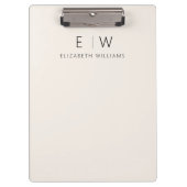 Klassieke Elegante Neutrale Minimalistische Monogr Klembord (Voorkant)