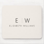 Klassieke Elegante Neutrale Minimalistische Monogr Muismat (Voorkant)