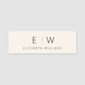 Klassieke Elegante Neutrale Minimalistische Monogr Naamplaatje (Voorkant)