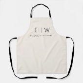 Klassieke Elegante Neutrale Minimalistische Monogr Schort (Voorkant)