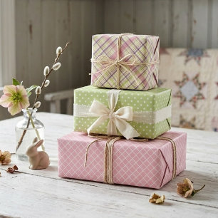 Klassieke Elegante Pasen Gestreepte Cadeaupapier S