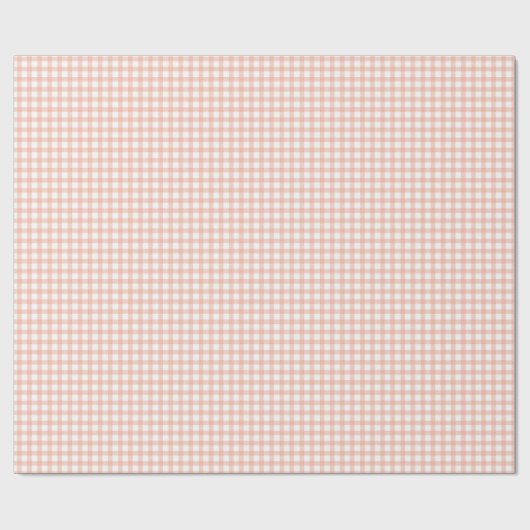 Klassieke Elegante Pastel Peach Gingham Patroon Cadeaupapier (Vlak)