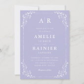 Klassieke Elegante Periwinkle Romantische Huwelijk Kaart (Voorkant)