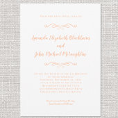 Klassieke Elegante Perzik & Wit Formele Bruiloft C Kaart