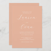 Klassieke elegante Perzikant Romatic 1 Weddenschap Kaart (Voorkant / Achterkant)