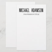 Klassieke Elegante Plain Eenvoudige Witte Minimali Briefpapier (Voorkant / Achterkant)