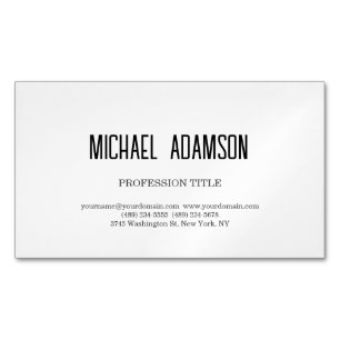 Klassieke Elegante Plain Eenvoudige Witte Minimali Magnetisch Visitekaartje