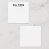 Klassieke Elegante Plain Eenvoudige Witte Minimali Notitiekaartje (Voorkant / Achterkant)