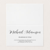 Klassieke Elegante Plain Eenvoudige Witte Minimali Visitekaartje (Buitenkant ongevouwen)