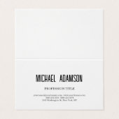 Klassieke Elegante Plain Eenvoudige Witte Minimali Visitekaartje (Buitenkant ongevouwen)