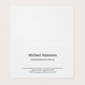 Klassieke Elegante Plain Eenvoudige Witte Minimali Visitekaartje (Buitenkant ongevouwen)