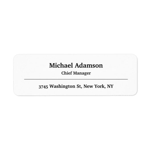 Klassieke elegante platte eenvoudige minimalist etiket (Voorkant)
