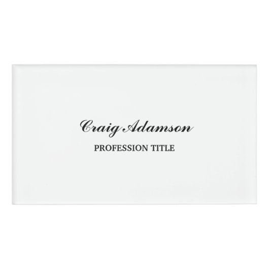Klassieke elegante platte eenvoudige minimalist naambadge (Voorkant)