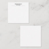 Klassieke elegante platte eenvoudige minimalist notitiekaartje (Voorkant / Achterkant)