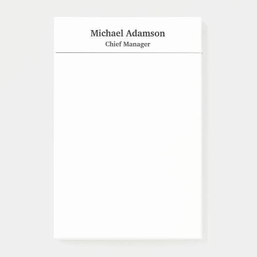 Klassieke elegante platte eenvoudige minimalist post-it® notes (Voorkant)