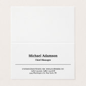 Klassieke elegante platte eenvoudige minimalist visitekaartje (Buitenkant ongevouwen)