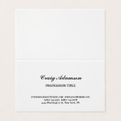 Klassieke elegante platte eenvoudige minimalist visitekaartje (Buitenkant ongevouwen)