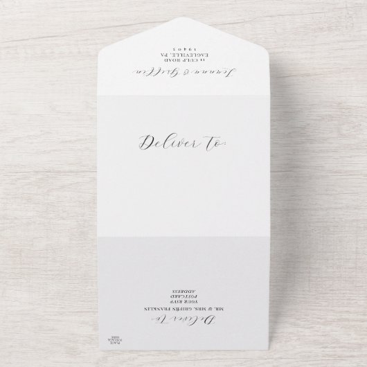 Klassieke elegante prijs-kwaliteitverhouding voor all in one uitnodiging (Buitenkant)