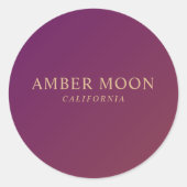 Klassieke Elegante Professionele Bourgogne Wijnkle Ronde Sticker (Voorkant)