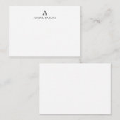 Klassieke Elegante Professionele Monogram Nota Kaa Notitiekaartje (Voorkant / Achterkant)