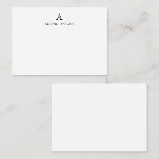 Klassieke Elegante Professionele Monogram Nota Kaa Notitiekaartje (Voorkant / Achterkant)