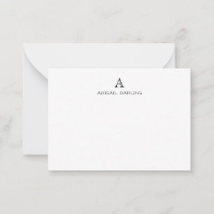 Klassieke Elegante Professionele Monogram Nota Kaa Notitiekaartje