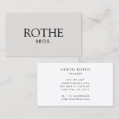 Klassieke elegante professionele tapes grijs visitekaartje (Voorkant / Achterkant)