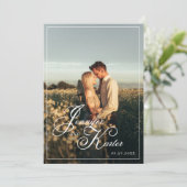 Klassieke Elegante QR-Code Alles in één foto bruil Kaart (Staand voorkant)